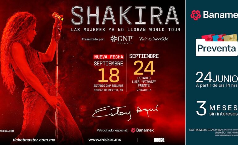 Shakira reafirma su reinado: Suma un show más en CDMX y lleva su gira a Veracruz