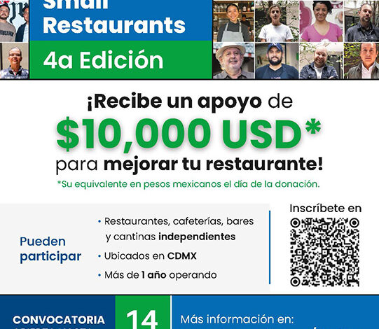 Abren convocatoria para apoyar a pequeños restaurantes en Ciudad de México con 10 mil dólares