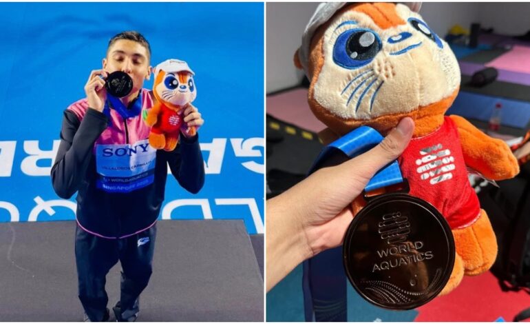 Diego Villalobos gana bronce en el Mundial de Natación 2025
